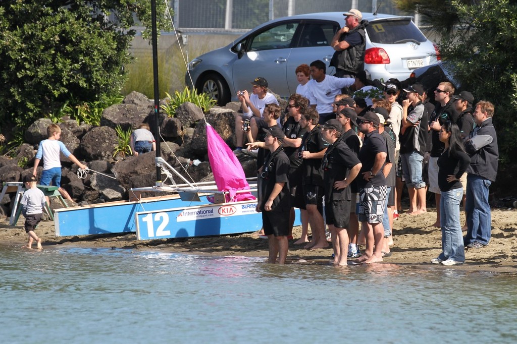 Tense times ashore in the Members Stand - 2012 Marine Trades Challenge © Richard Gladwell www.photosport.co.nz
